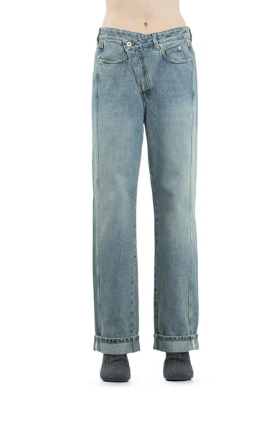 Loewe Waistband Denim Trousers In Blue