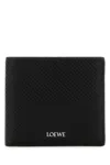 Loewe Bifold Coin Wallet In Textured Classic Calfskin In Black