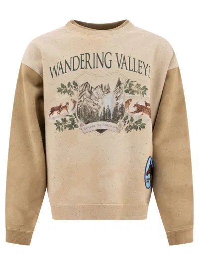 Loewe Wandering Valleys Sweatshirt In Beige