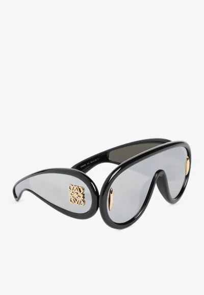 Loewe Wave Mask Sunglasses In Gray