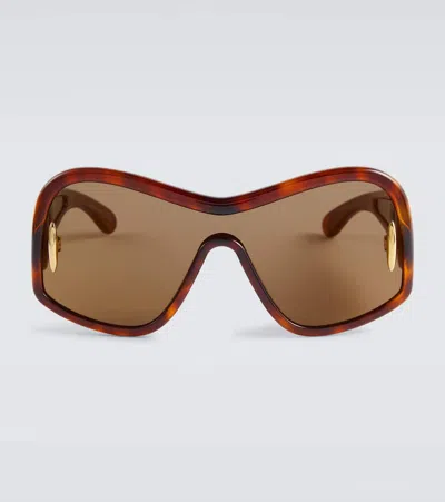 Loewe Wave Shield Sunglasses In Brown