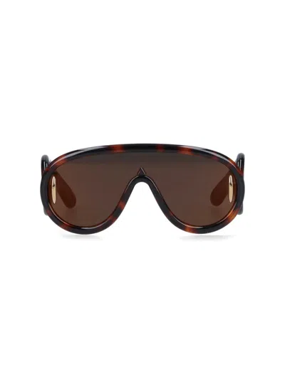 Loewe 'wave' Sunglasses In Brown