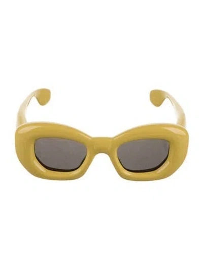 Pre-owned Loewe Wayfarer Tinted Sunglasses W/ Tags In Yellow