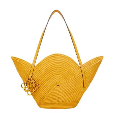 Loewe Weave A Basket Handbag In Yellow