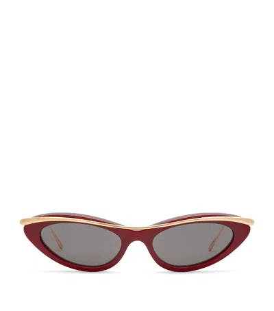 Loewe Whirl Cat Eye Sunglasses In Burgundy