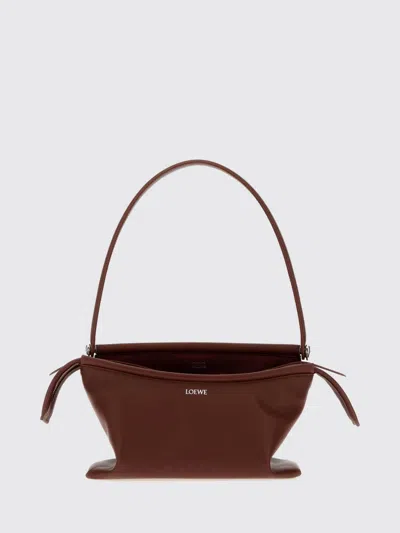 Loewe Whisker Smooth Calfskin Shoulder Bag With Flat Handle In Brown