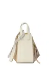 Loewe White And Beige Calfskin Shoulder Bag For Women In White