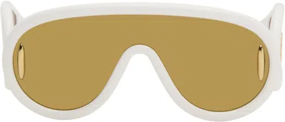 LOEWE WHITE & GOLD WAVE MASK SUNGLASSES