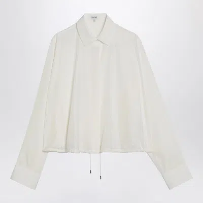Loewe White Balloon-sleeve Silk Shirt Women