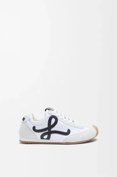 LOEWE LOEWE WHITE CALF LEATHER BALLET RUNNER 2.0 SNEAKERS