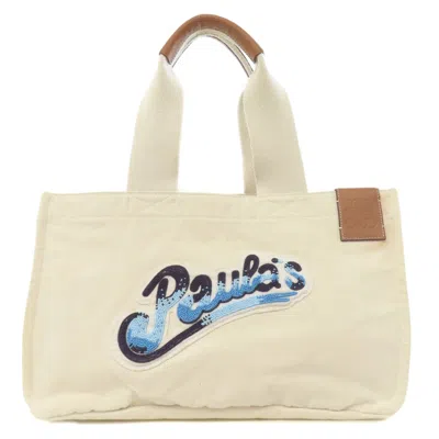 Pre-owned Loewe White Canvas Tote Bag ()