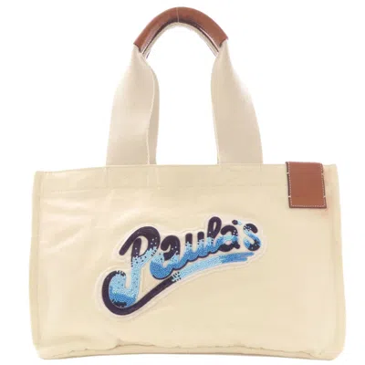 Pre-owned Loewe White Canvas Tote Bag ()