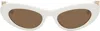Loewe White Cocktail Sunglasses In 25e Shiny Black, Sol