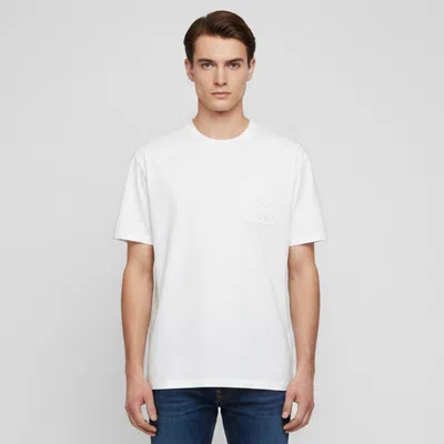 Pre-owned Loewe White Cotton Anagram Relaxed Fit T-shirt M