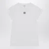 Loewe White Cotton-blend T-shirt With Anagram Logo Women In White