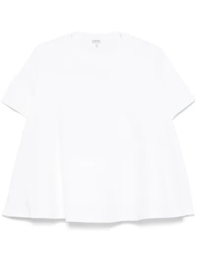 LOEWE WHITE COTTON BLEND TRAPEZE T-SHIRT