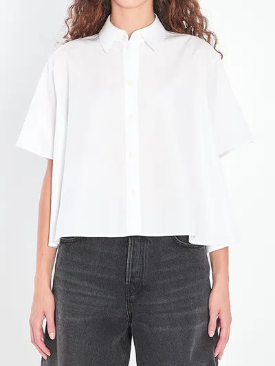 Loewe White Cotton Short Sleeve Trapeze Shirt