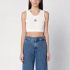 Loewe Anagram Cropped Stretch-cotton Tank In White