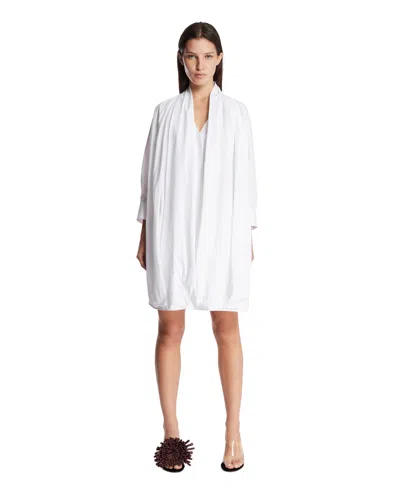 Loewe White Draped Cotton Dress