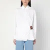 Loewe Draped Cotton Wrap Shirt With Collared Neck In Metal