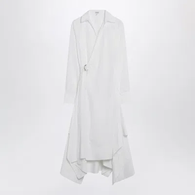 Loewe White Draped Silk Dress