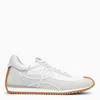Loewe Flow' Logo Appliqued Suede And Textile Sneakers In White