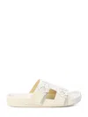 Loewe Logo-plaque Slip-on Sandals In White