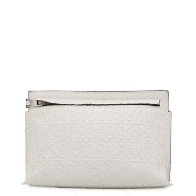 Pre-owned Loewe White Leather Clutch Bag Pouch ()