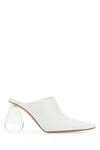 LOEWE WHITE LEATHER DROP MULES