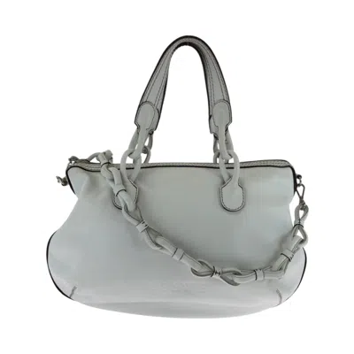 Pre-owned Loewe White Leather Handbag Shoulder Bag Tote Bag ()