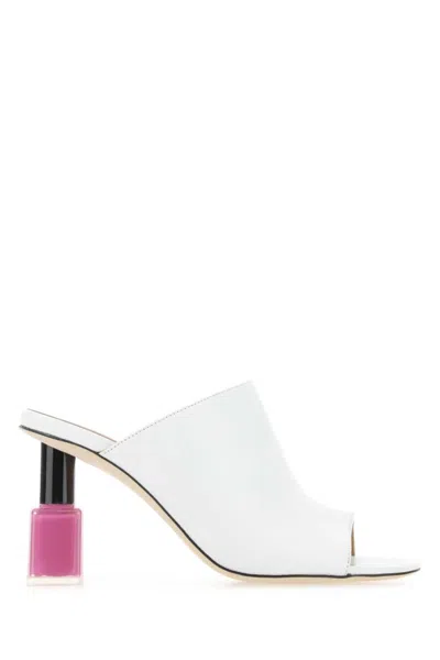 LOEWE WHITE LEATHER HEELS