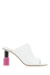 Loewe Leather Almond Toe Block Heel Sandals