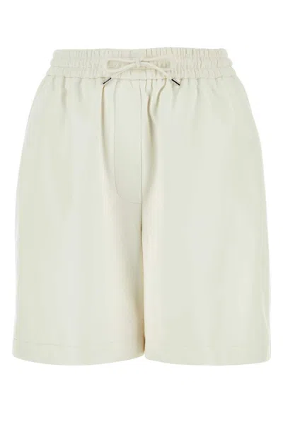 LOEWE WHITE LEATHER SHORTS