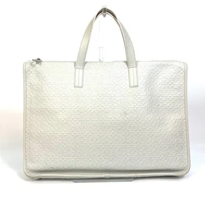 Pre-owned Loewe White Leather Tote Bag ()