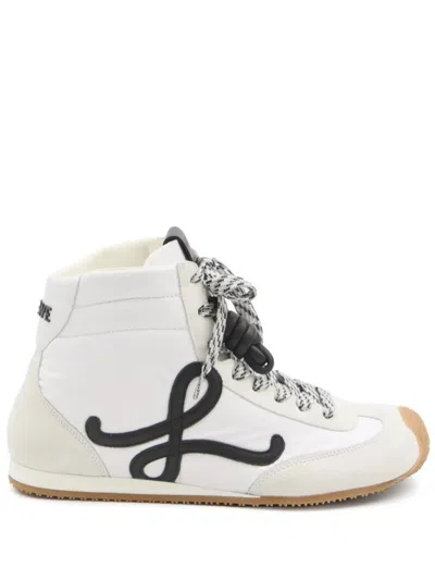 LOEWE WHITE LOGO HIGH-TOP SNEAKERS