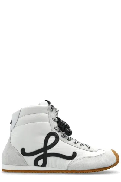 Loewe White Nylon And Suede Ballet Runner 2.0 Sneakers