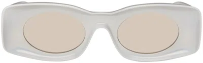 Loewe White Paula's Original Sunglasses In White/other/smoke Mi