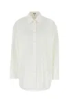 Loewe Oversize Poplin Shirt Cuffed Sleeves In White