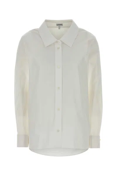 LOEWE WHITE POPLIN SHIRT