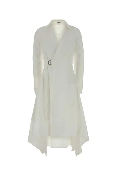 Loewe White Poplin Shirt Dress