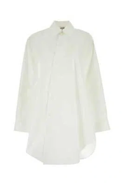 Pre-owned Loewe White Poplin Shirt Dress