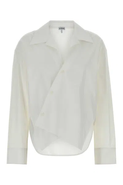 Loewe White Poplin Shirt In Neutral