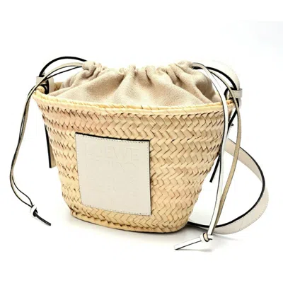 Pre-owned Loewe White Raffia Leather Shoulder Bag ()