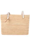 Loewe White Raffia Small Square Basket Tote (authentic Pre-loved) In Neutral