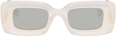 Loewe White Rectangular Sunglasses In Gray