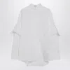 Loewe White Shirt With Double-layer Cuffed Sleeves In Animal Print