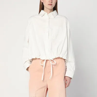 Loewe White Shirt With Drawstring In Cotton