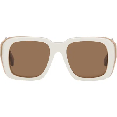 Loewe White Signature Sunglasses In Brown