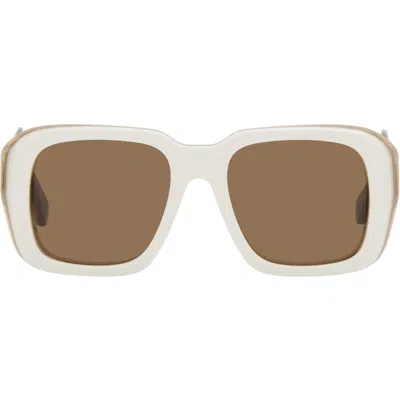Loewe White Signature Sunglasses In Brown