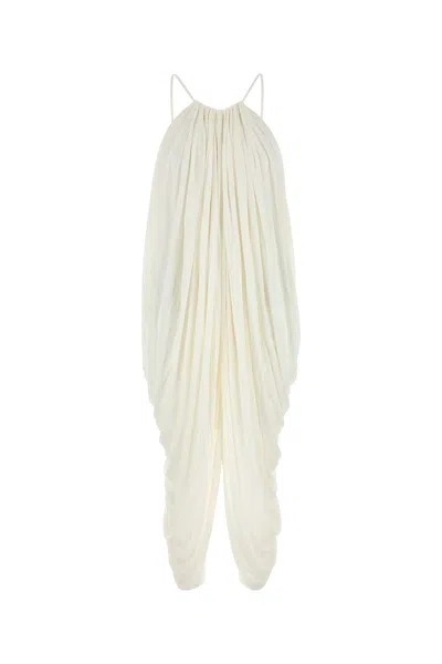 LOEWE WHITE SILK DRESS